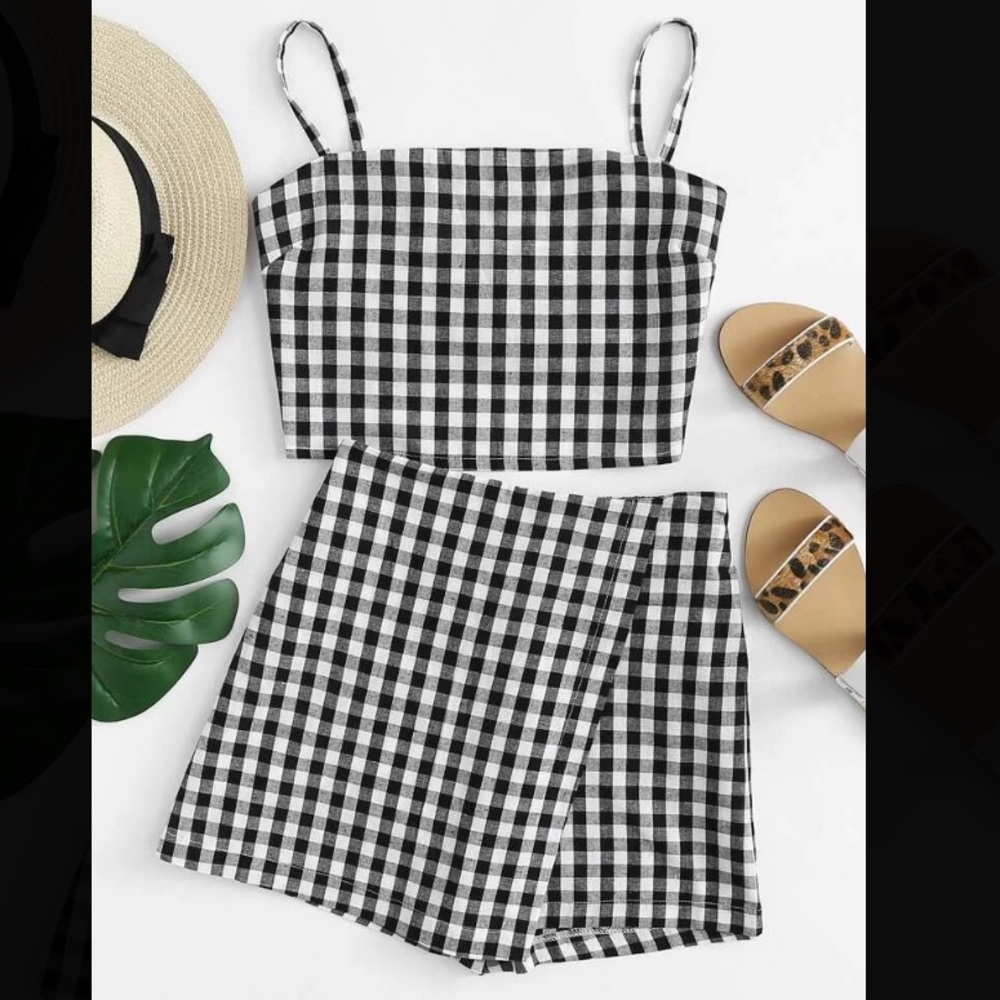 Plaid Cami Set